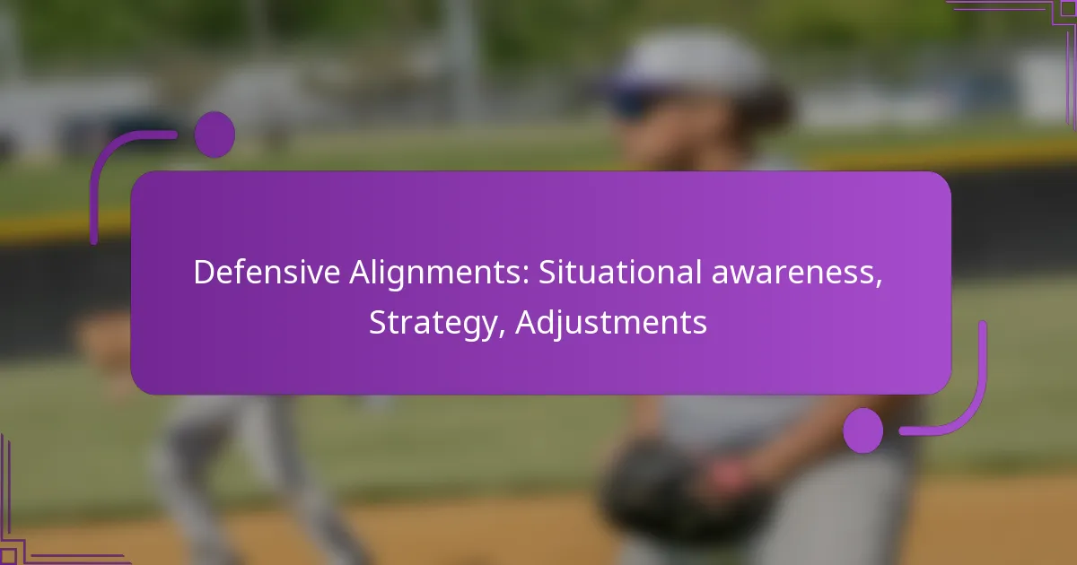 Defensive Alignments: Situational awareness, Strategy, Adjustments