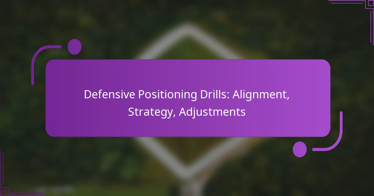 Defensive Positioning Drills: Alignment, Strategy, Adjustments