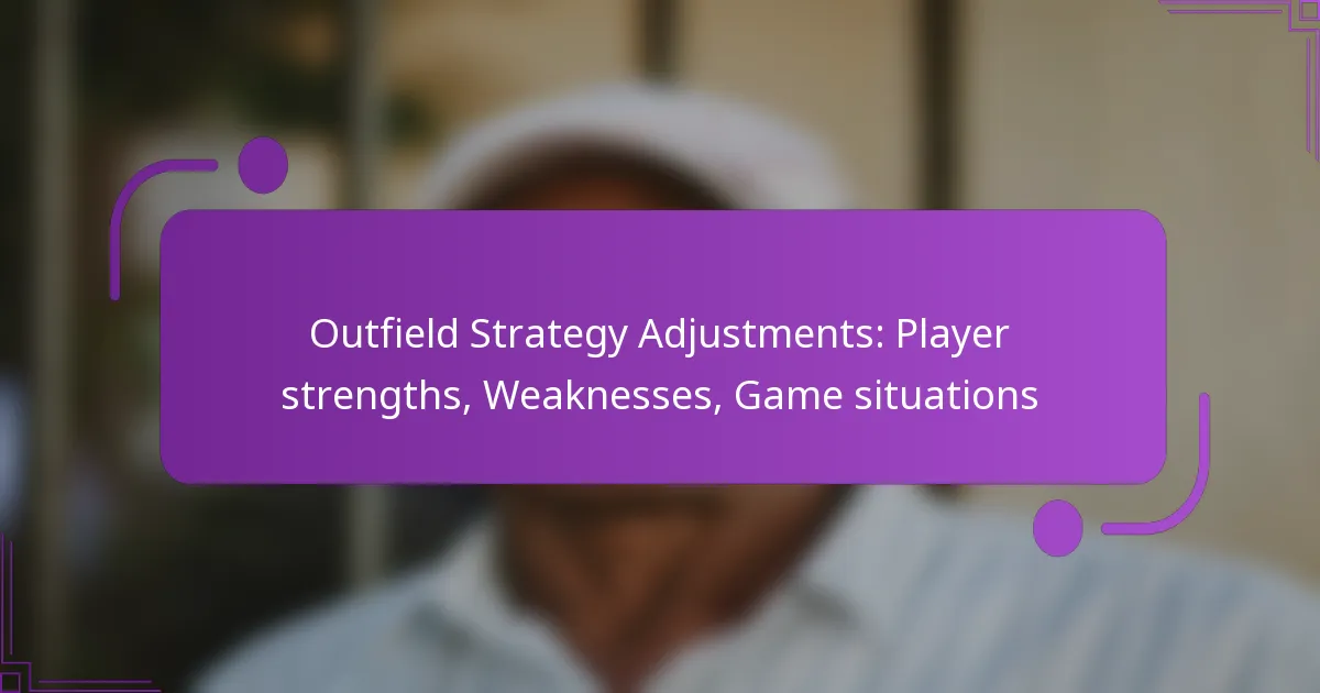 Outfield Strategy Adjustments: Player strengths, Weaknesses, Game situations