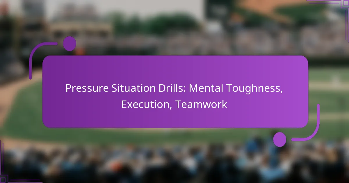 Pressure Situation Drills: Mental Toughness, Execution, Teamwork