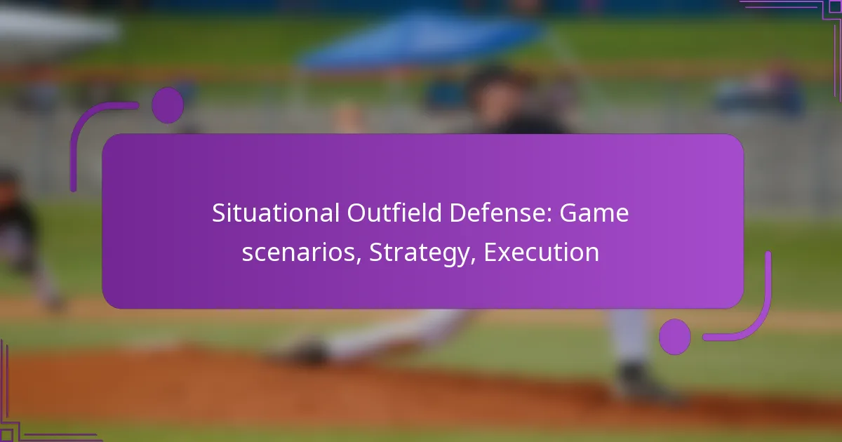 Situational Outfield Defense: Game scenarios, Strategy, Execution
