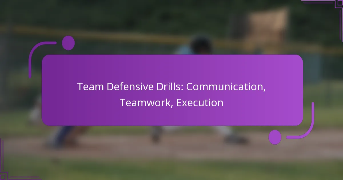Team Defensive Drills: Communication, Teamwork, Execution