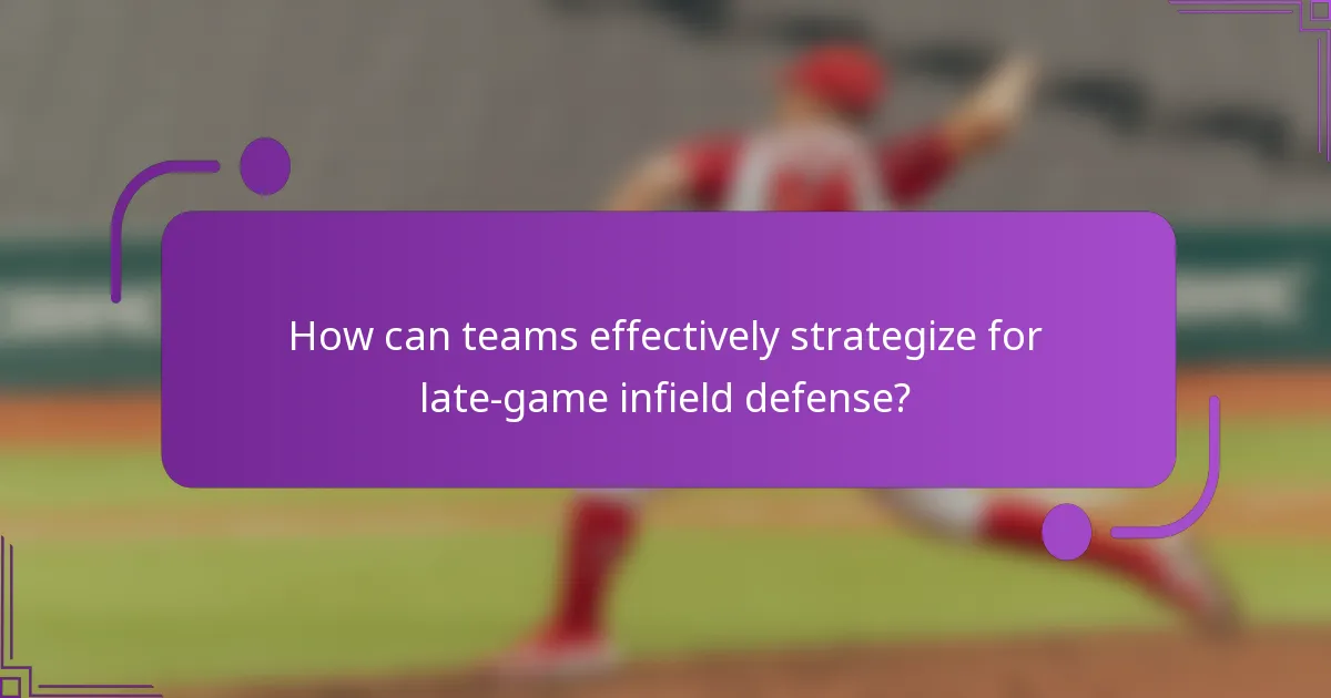 How can teams effectively strategize for late-game infield defense?