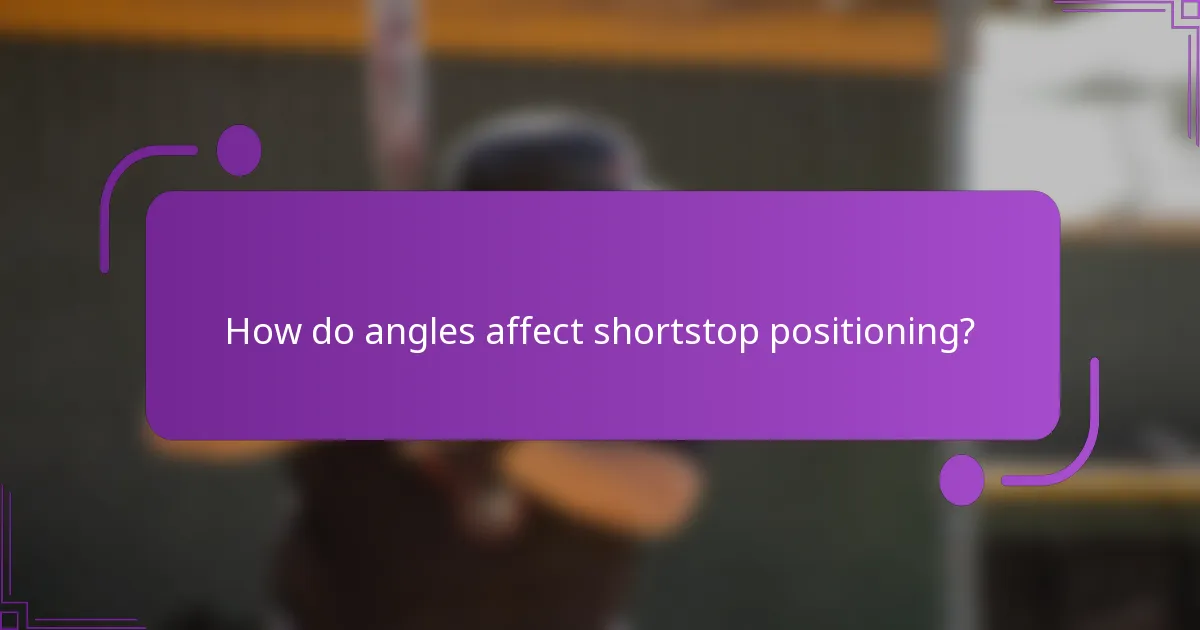 How do angles affect shortstop positioning?