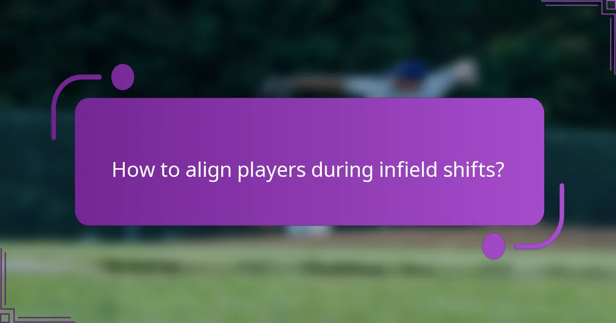 How to align players during infield shifts?