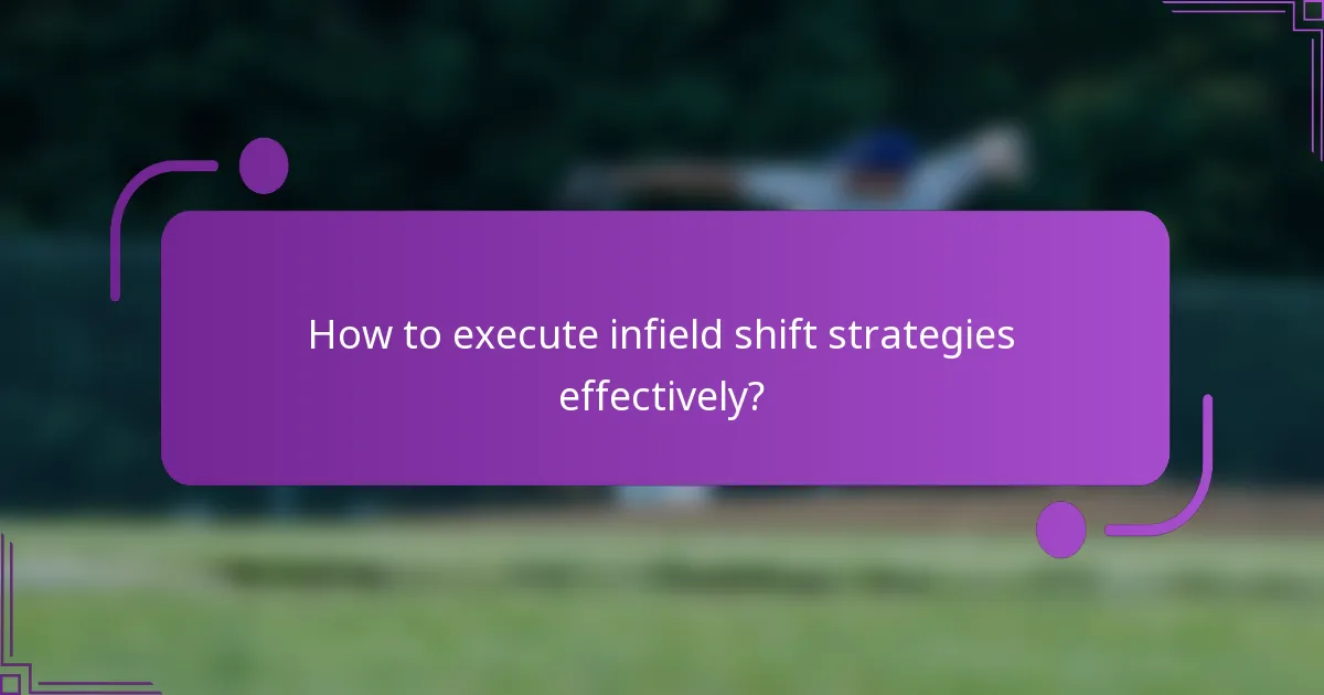 How to execute infield shift strategies effectively?