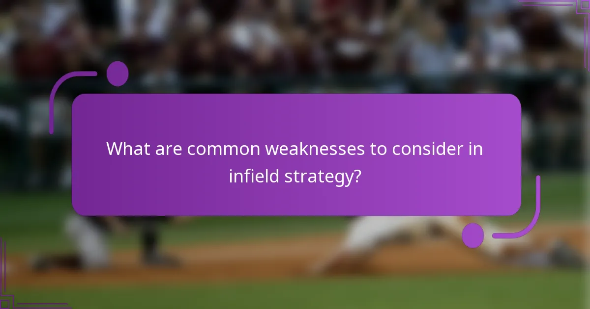 What are common weaknesses to consider in infield strategy?