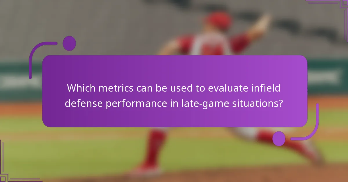 Which metrics can be used to evaluate infield defense performance in late-game situations?